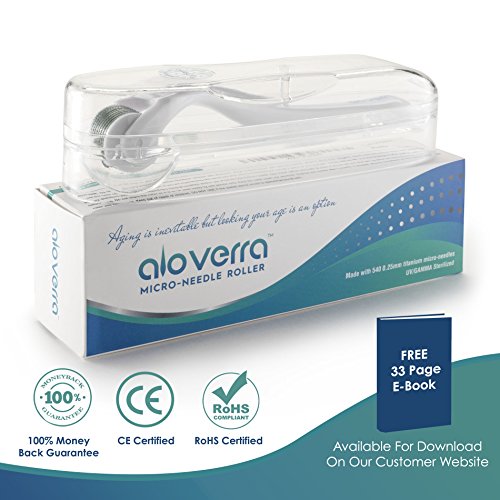 Alo Verra Derma Roller with Microneedle .25mm | Micro Needle Derma Roller for Face, Stretch Marks, Acne Scars, and Wrinkles |Anti Aging Microdermabrasion Rollers | Skin Face Roller 540 Micro Needles