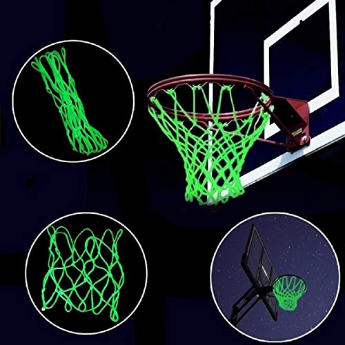 Glowing Basketball Net, Putars Glow in The Dark Outdoor Basketball Net Nylon Glowing Basketball Hoop Rim Net All Weather Thick Replacement Standard Outdoor Sports Accessories Sporting