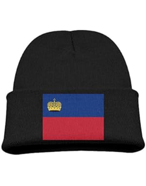 Flag Of Liechtenstein Kid's Hats Winter Funny Soft Knit Beanie Cap children Unisex