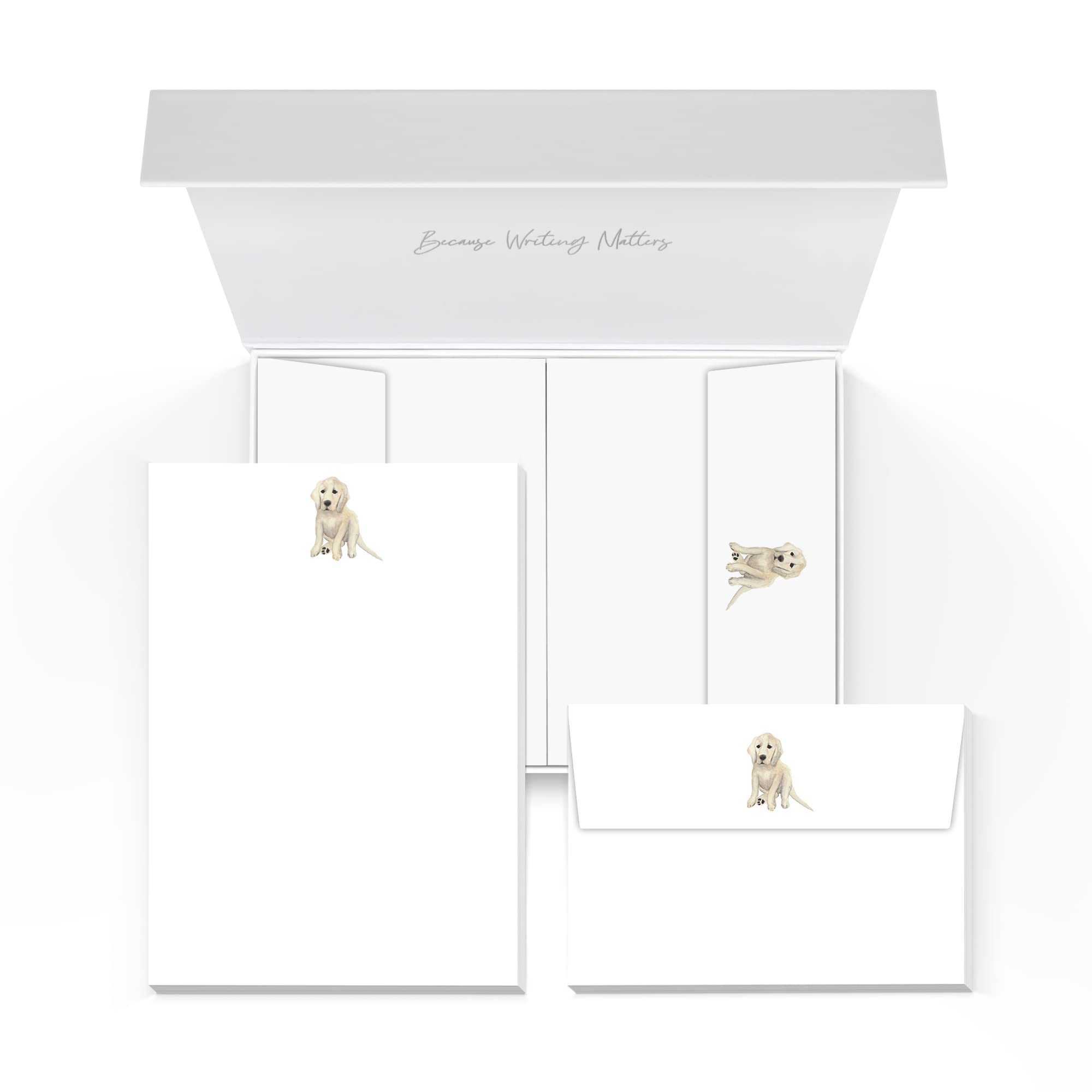 Me Loovely Golden Retriever Puppy Letter Writing Paper and Envelopes Set A5 Size Papers Stationary Supplies for Office Home & School | Christmas Gifts (20 Letters & 20 Envelopes in Gift Box)
