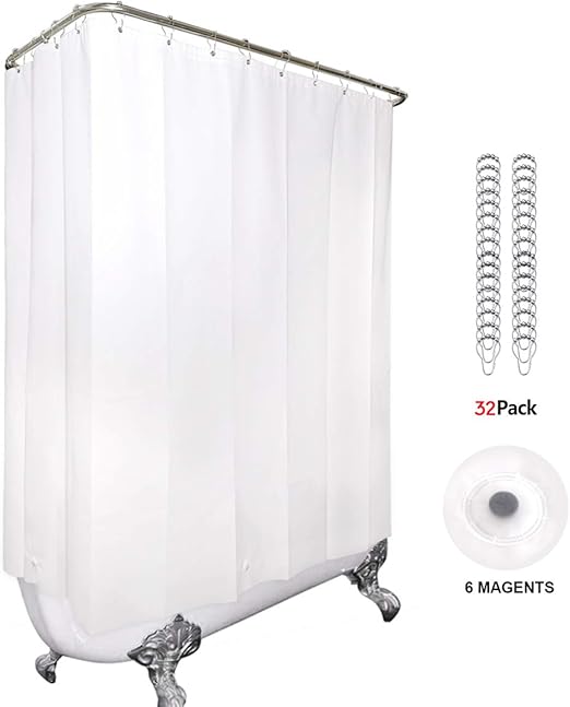 Amazon Com White All Around Shower Curtain 180x70 Inches With