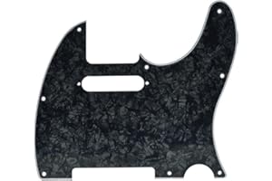 KAISH 8 Hole Tele Style Guitar Pickguard TL Pick Guard with Pickup Mounting Screw Holes for Tele/Telecaster Black Pearl