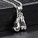 FANS JEWELRY Mens Vintage 316L Stainless Steel Boxing Gloves Pendant Necklace with 24 Inch Twist Rope Chain