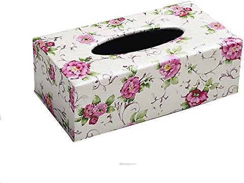 European Style Pu Feather Tissue Box Napkin Holder Lovely Rectangular Holder Box Cover (Color-J)