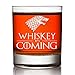 Whiskey Is Coming, Stark House Game Of Thrones Inspired Gift, 10 oz. Whiskey Glass, Groomsmen Rocks Glass Gift, Best Man Gift, Bridal Party Gift, Groom whiskey Glass.