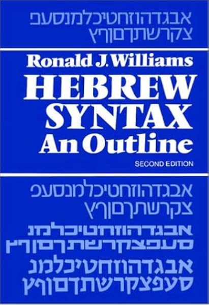 Hebrew Syntax Williams Ronald J 9780802022189 Amazon Com Books