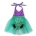 Wennikids Baby Girls Sequins Mermaid Bodysuit Romper Jumpsuit Summer Sunsuit Outfits Large Purple/Green