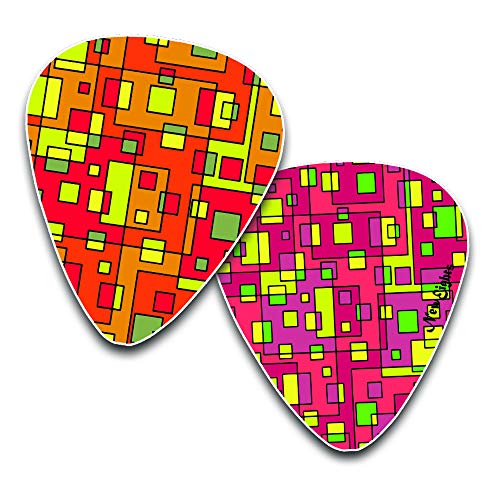 Guitar Picks for Girls (12-Pack) - Colorful Pattern Medium Celluloid Plectrum - Guitar Gifts Stocking Stuffers for Adults Teens Kids Women