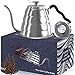 Pour Over Coffee Kettle with Thermometer-Flow Gooseneck Tea Kettles-Brew Barista-Standard Hand Drip Coffee Suitable all Stovetops and Induction, BPA Free,Father's Day Gift (Silver 40oz)