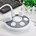 BESTTEN 6 Outlet Wide Spaced Power Strip, Surge Protector with 6-Foot Heavy Duty Extension Cord, Round Desktop Charging Station, Ideal for Bulky Adapters and Transformers, ETL Certified, Grey & White