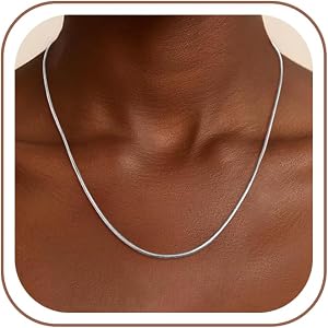 BLThing S925 Sterling Silver Chain for Women, 1.5mm Sterling Silver Snake Chain Necklace Thick Sturdy Colourfast Necklaces Je