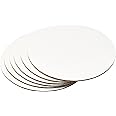 DecoPac Round Cake Board, Waxed Greaseproof finish, Sturdy Corrugated Cake Board, Pack of 6, White - 7 Inch