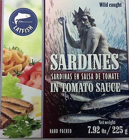 Wild Caught Sardines in Tomato Sauce Tin 7.92 Oz/225 g (Pack of 4)