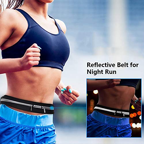 image for Adorence Running Belt - 2 Workout Pockets Runners Waist Pack with Free