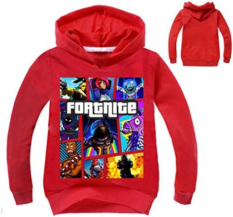 OPENDIY Fortnite Children's Long Sleeve Pullover Hoodie Kids Boys Girls Hooded Sweatshirt 2-8Y
