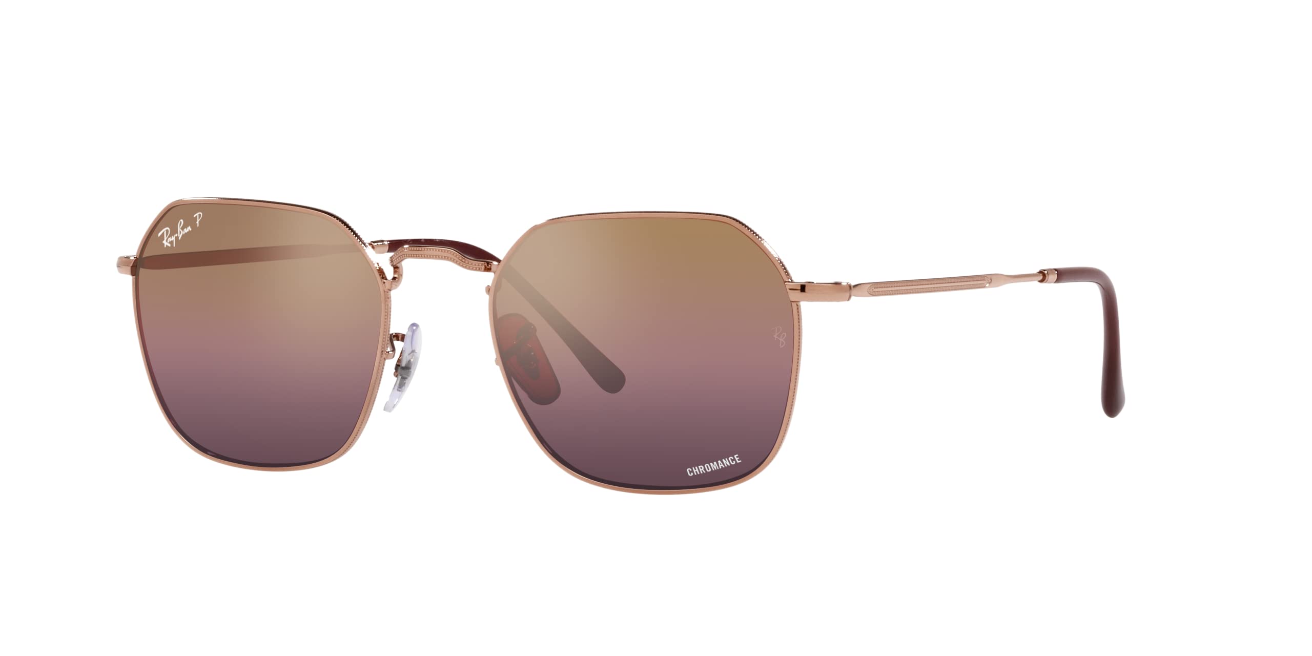 Ray-Ban Unisex RB3694 Jim Square Sunglasses, Rose Gold/Red Mirrored Polarized, 53 mm