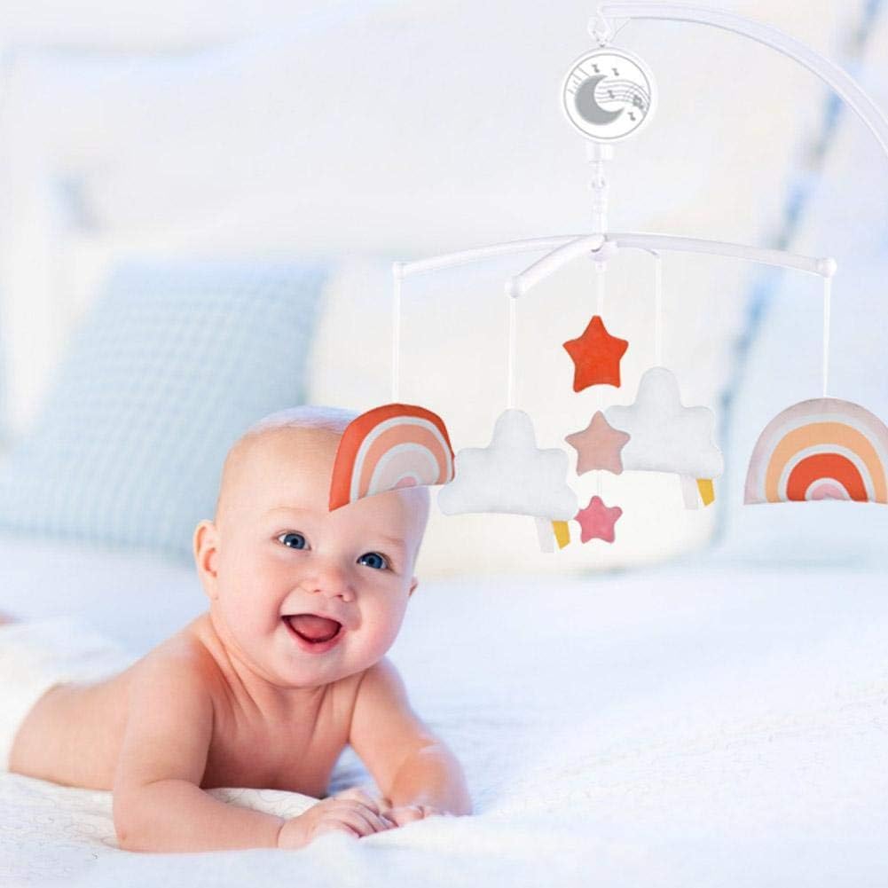 Carillon De Lit Mobile Pour Lit De Bebe Sonnette De Lit Rotative A 360 Mobile Musical Pour Lit De Bebe Hochet A Remontage Mobile Musique Arc En Ciel Cloche De Chevet Jouets Apaisants