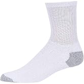 Crew Sports Socks - White/Gray, Size 10-13, 4 Pack