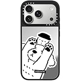 CASETiFY Mirror iPhone 17 Pro Case [Reflective/Compatible with Magsafe / 4.9 ft. 1X Military Grade Drop Protection] - Dog Loves Coffee - Silver On Black