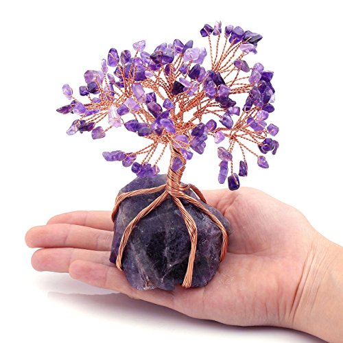 JOVIVI Natural Amethyst Crystal Money Tree Crystal Quartz Feng Shui