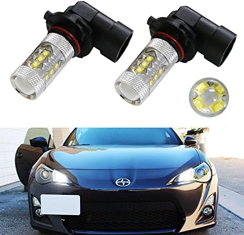 iJDMTOY 80W High Power LED Daytime Running Light Kit On High Beam Compatible with Scion FR-S, Dodge Charger, Toyota Sienna, etc (6000K Xenon White)