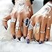 cyntan Knuckle Ring Set Vintage Statement Ring Boho Arrow Moon Elephant Midi Finger Ring Set for Women (Silver # 6)