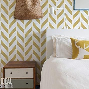 Espiguilla Muro Patron Plantilla Pared Hogar Decoracion Arte Y