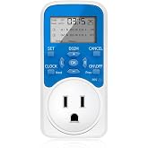 Timer Outlet, Programmable 110V/220V Pump Timer Switch, Minimum Setting by Seconds, Timing Socket Converter, Power Timing Automatic Control Outlets