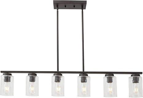 Todoluz Contemporary Clear Glass Pendant Light Fixture Oil Rubbed