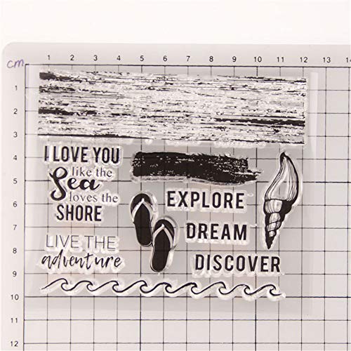 Sea Waves Beach Adventure Discover Seashell Clear Stamp Rubber Clear Stamp/Seal Scrapbook/Photo Album Decorative Card Making Clear Stamps