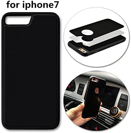 Anti-gravity Selfie Magical Nano Sticky Suction Silicone Cover Case for iphone 7 (Black without hole for Iphone 7)