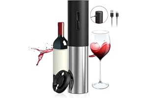 DTB TECH Rechargeable Electric Wine Bottle Openers Electric Wine Opener, Wine Gift Automatic Wine Opener with Foil Cutter (Rechargeable Stainless steel) (Stainless Steel) (Rechargeable Stainless Steel)