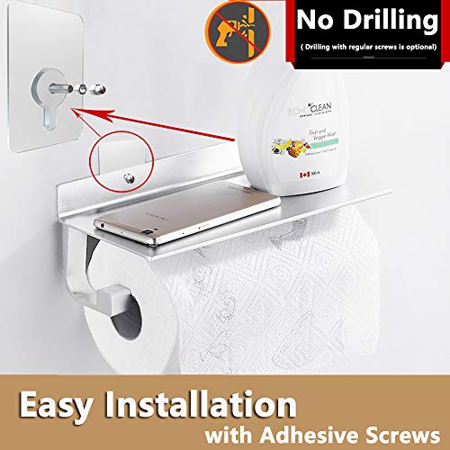 Adhesive Paper Towel Holder Wall Mounted for Kitchen 13inch, Bathroom