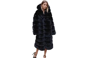 Lisa Colly Women's Winter Plus Size Parka Overcoat Long Sleeve Faux Fur Coat Jacket with Big Hooded