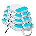 4 Pack Compression Packing Cubes, Expandable Luggage Packing Organizers with Space Saving Double Zipper, Breathable Top Mesh Organize and Compress Storage Bags for Travel（Sky Blue）