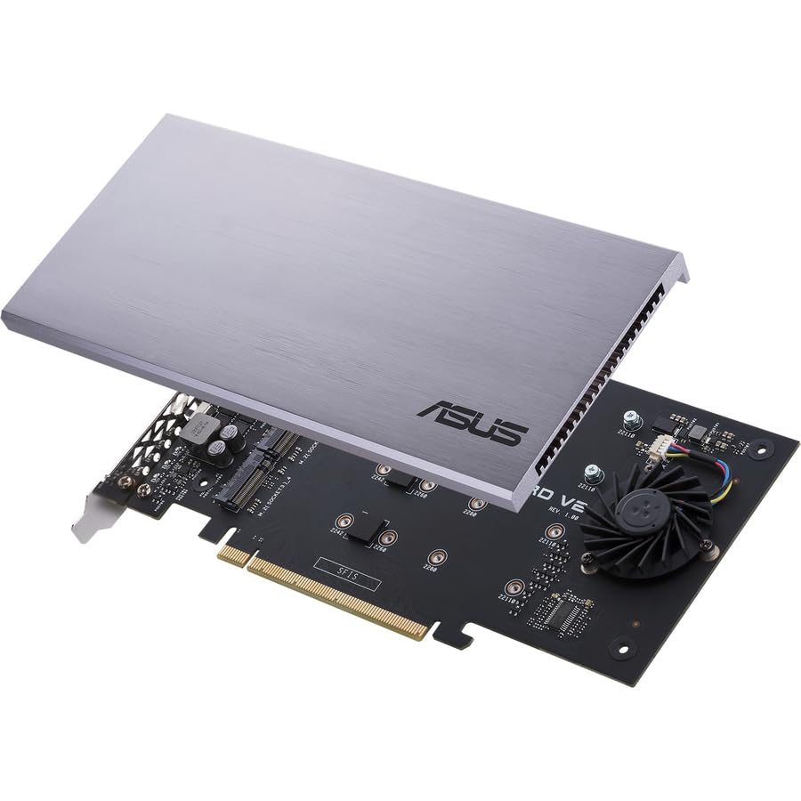 Hyper M.2 X16 PCIe 3.0 X4 Carte d'extension V2 Prend en Charge 4 NVMe M.2 (2242/2260/2280/22110) jusqu'à 128 Gbps pour Intel VROC et AMD Ryzen Threadripper NVMe Raid