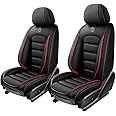 2 Seat Covers for Toyota FJ Cruiser 2007-2014,Premium Nappa Leather Car Seat Covers Car Seat Cushions,Waterproof Soft Seat Covers for Cars,Interior Accessories Airbag Compatible（Standard-Black&Red）