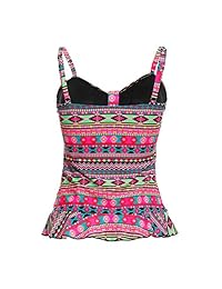 Tankini retro para dama con tirantes ajustables de 1 pieza, talla 6-22