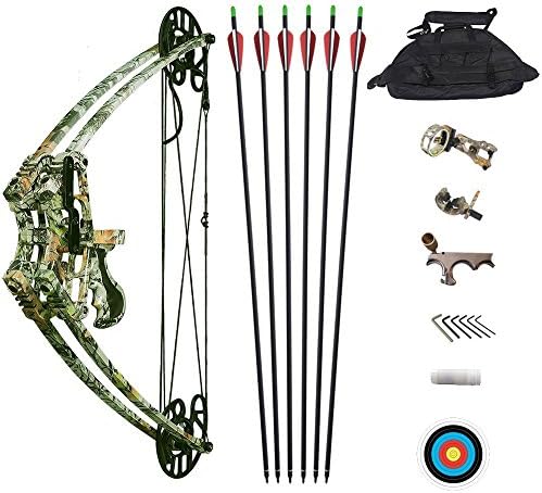 ATROPOS-109 Black/Camo Archery Hunting Compound Bow Set