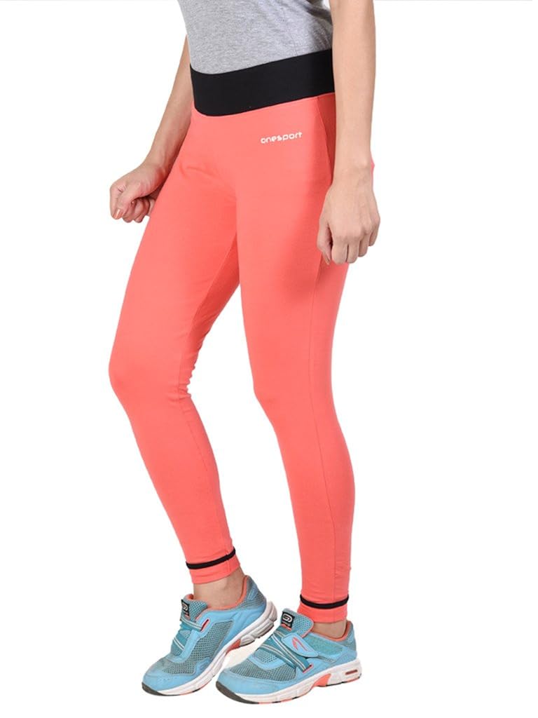 onesport women's cotton spandex jersey coral tights(onsp17cb-p)