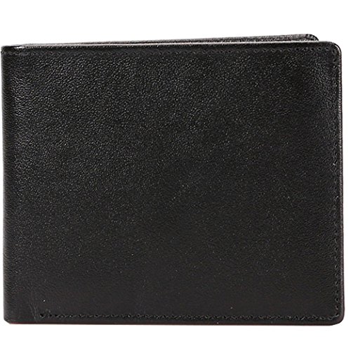 Deluxe Advanced Technology RFID Blocking Wallet By AVIMA - Compact & Durable Security Wallet - Made Of Genuine Napa Leather - 8 Card Slots, ID Window & Money Pouch