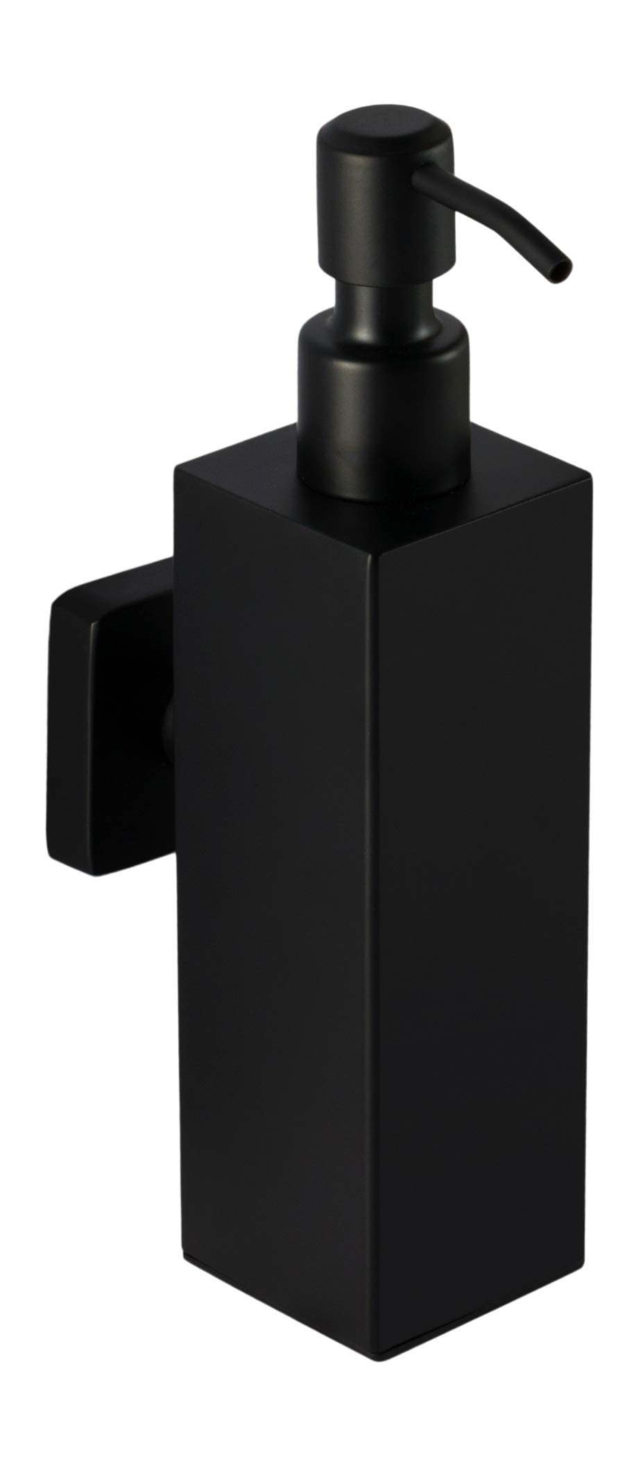 Ambrosya - Soap Dispenser Made of Stainless Steel in Black - Bathroom Dish Drilling Holder Toilet Wall (Stainless Steel (Black), Angular)