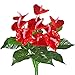 GTidea 2pcs Artificial Plants Silk Anthurium Flowers Bushes Fake Shrubs Home Garden Office Table Windowsill Indoor Outside Greenery Decor Red