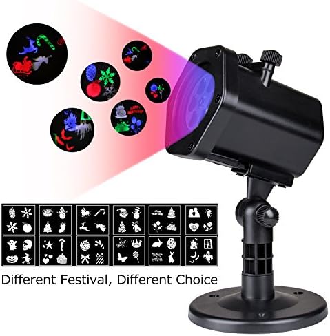Miric Projector Light LED, Party Lights Waterproof Color Motion Spotlights With 12pcs Switchable Pattern Landscape Projection Lights for Birthday Party Holiday Home Garden Stage