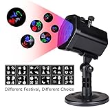 Miric Projector Light LED, Party Lights Waterproof Color Motion Spotlights With 12pcs Switchable Pattern Landscape Projection Lights for Birthday Party Holiday Home Garden Stage
