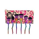 Makeup Rose Flower Brushes Set Unique Professional Kabuki Oval Make up Brush Real Techniques Brushes Foundation Blending Eyeliner Face Powder Contour Cream Cosmetic Kit BESTLAND (Colorful)