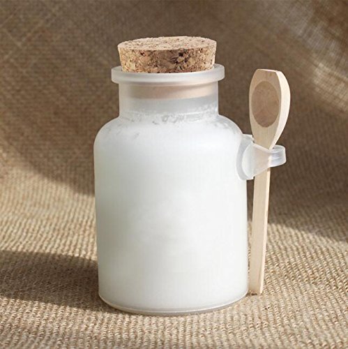 2PCS 100ml/ 200ml Empty Clear Frosted Thick Plastic Bath Salt Seasoning Sauce Jar Container - Dressing Cruet Powder Bottle Pot with Cork Cap and Spoon (200ml/ 6.7oz)