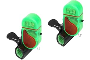 PAASTAI Fishing Bite Alarm 2 Pack, LED Bite Alarms for Fishing with Sensitivity Levels & Sound-Light Alert, for Rod Tip Detection