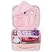 Ollieroo Makeup Train Case Professional 9.8” Travel Makeup Cosmetic Artist Organizer with Adjustable Dividers Pink