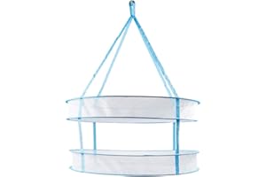 Happy Hydro - Hanging Drying Rack - 2 Tiers for Buds and Herbs - Collapsible w/Carry Bag - 29.5" H x 24" W